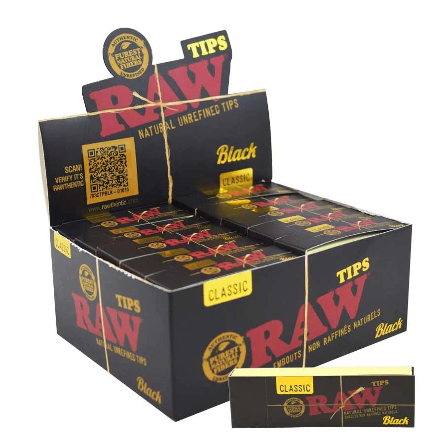 Raw Classic - Black Tips - 1 Book or Box of 50 Books - Smoke empire