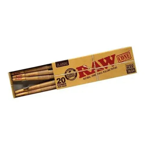 Raw Classic Cones 70mm-24mm - 20 Count Per Pack - 12 Packs Per Display - Smoke empire