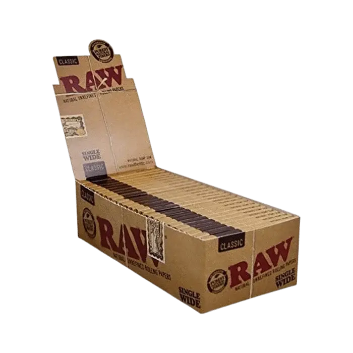 Raw Classic Single Wide Rolling Papers, 25 Booklets - Smoke empire
