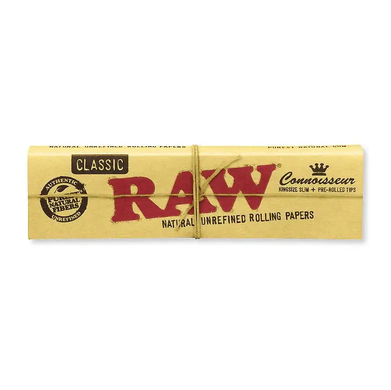 Raw Connoisseur King Size Slim With Tips Rolling Paper - 24 Counts Per Box - Smoke empire