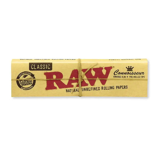 Raw Connoisseur King Size Slim With Tips Rolling Paper - 24 Counts Per Box - Smoke empire