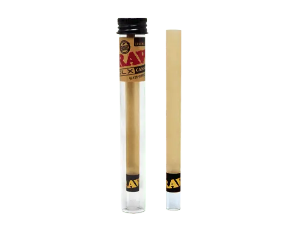 Raw Dlx Glass Tip Hand Rolled King Size Cannon - 12 Count Per Display - Smoke empire