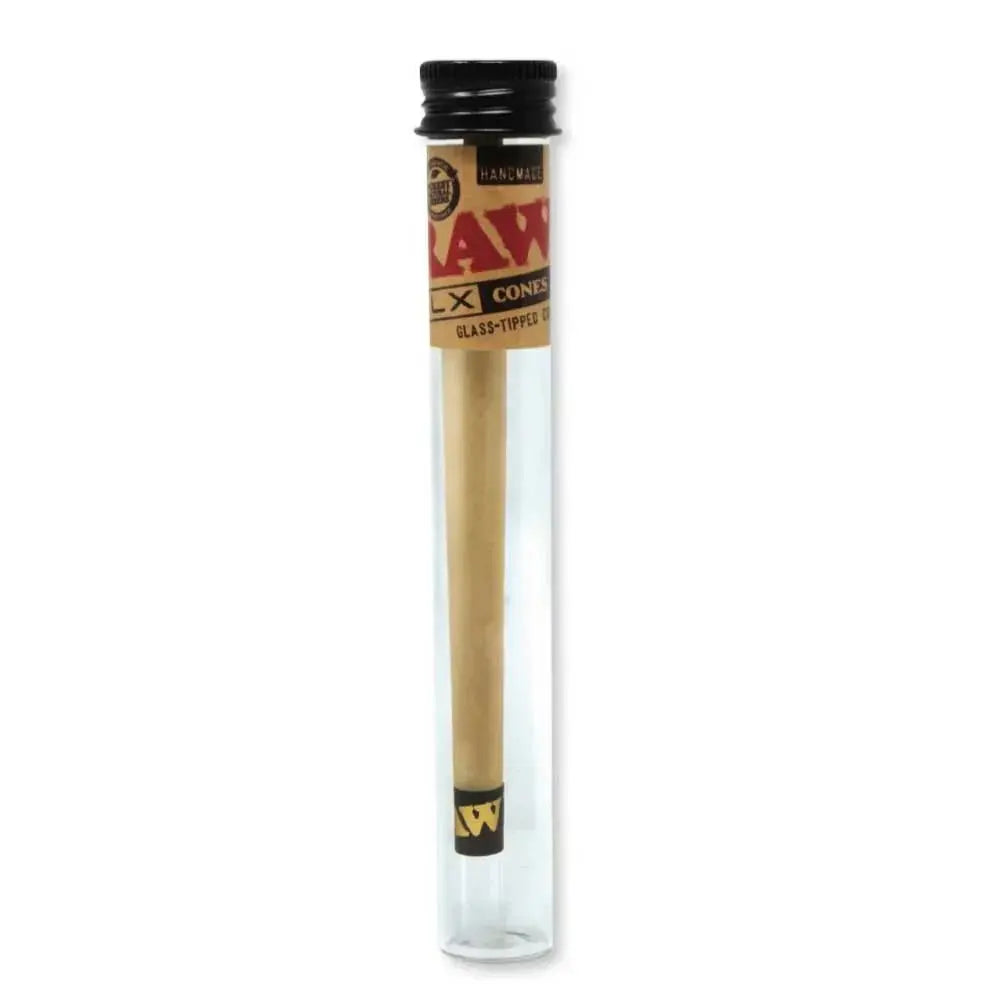 Raw Dlx Glass Tip Hand Rolled King Size Cone - Smoke empire