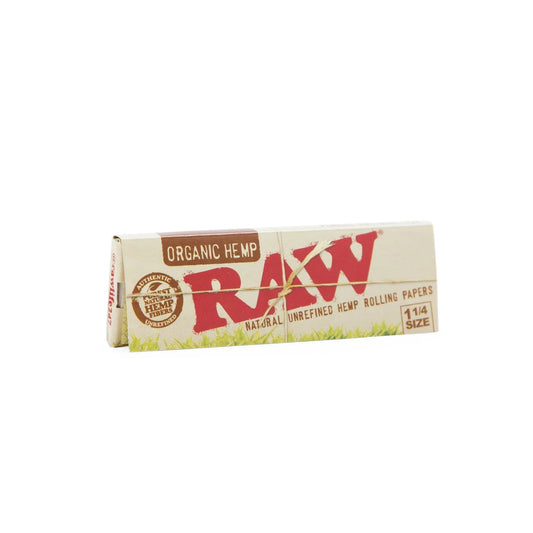Raw Unrefined Organic Hemp 1 1/4 Size Rolling Papers - 24 Per Box Single Pack