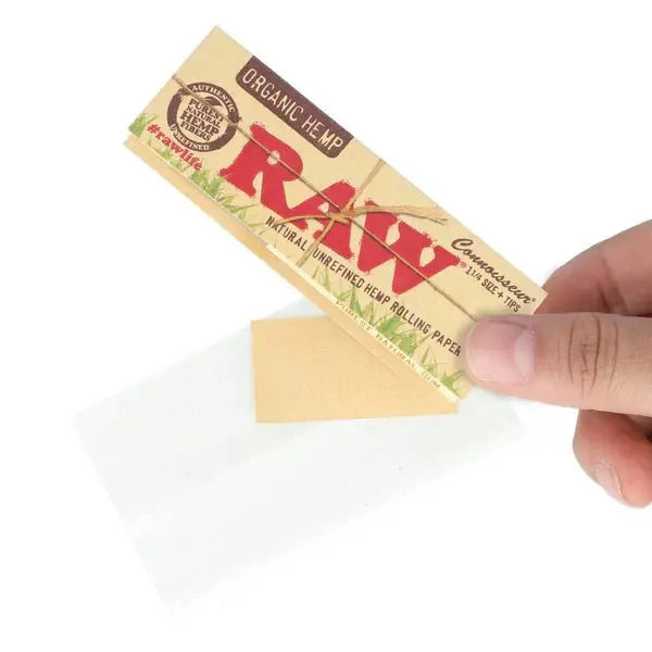 Raw Organic Hemp Connoisseur 1 1/4 With Tips - 24 Packs Per Box - Smoke empire
