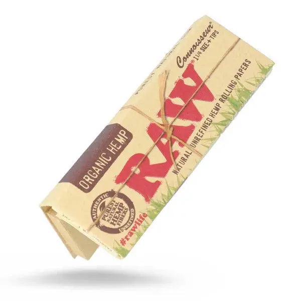 Raw Organic Hemp Connoisseur 1 1/4 With Tips - 24 Packs Per Box - Smoke empire