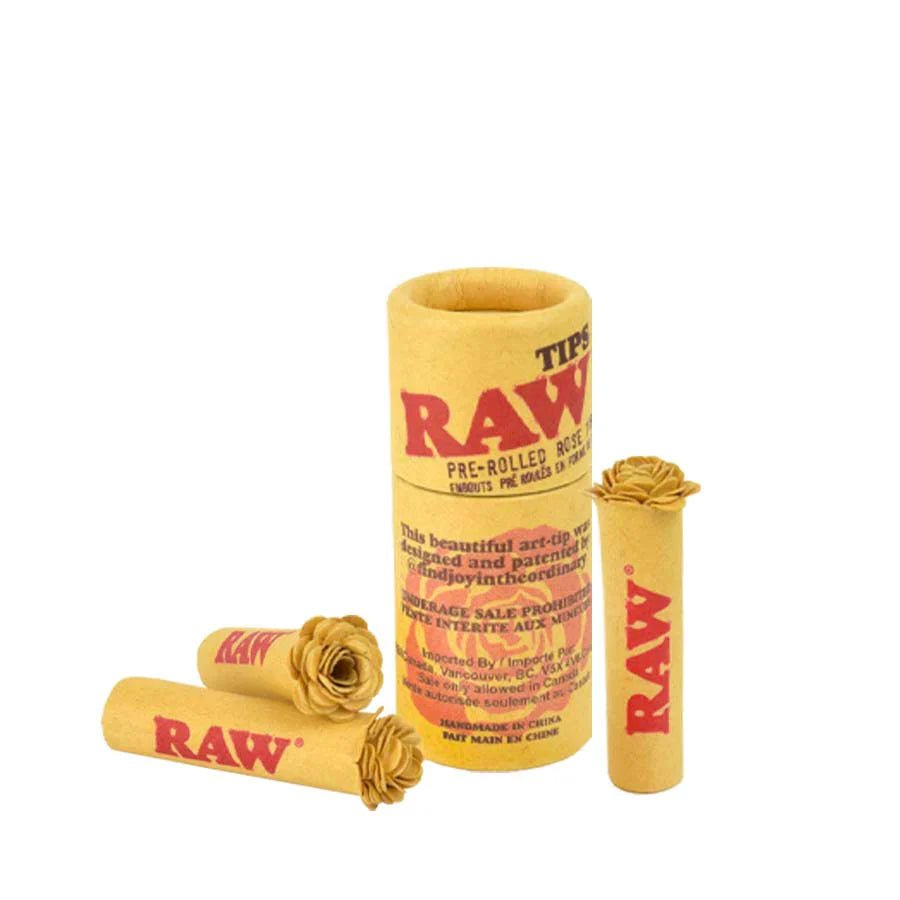 Raw Pre-Rolled Rose Tips - 6 Count Per Display - Smoke empire