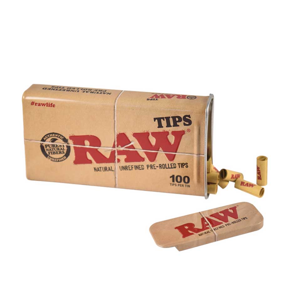 RAW Pre Rolled Tips 1 Tin or Display of 6 Tin - Smoke empire