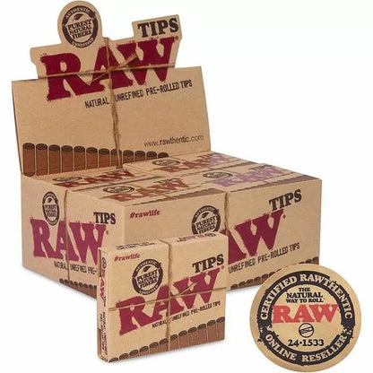 Raw Pre-Rolled Tips - 21 Tips (Single Pack or Box of 20 Packs) - Smoke empire