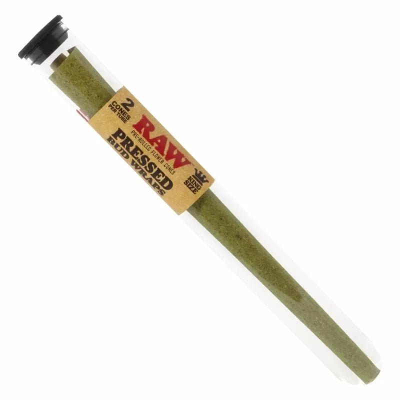 Raw - Pressed Bud Wrap - Flower Cones - King Sized - 2 Counts Per Tube - 12 Tubes Per Box - Smoke empire