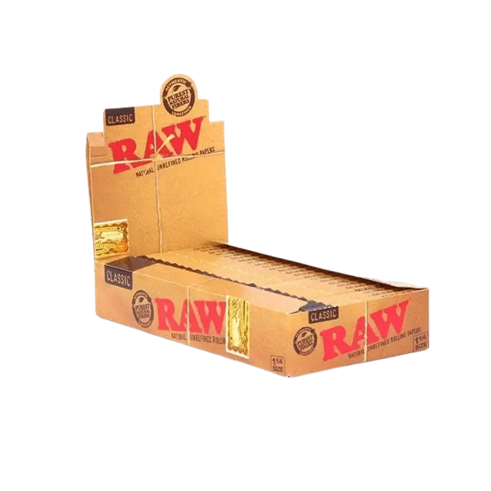 Raw Rolling Papers Classic 1 1/4" - 24 Units Per Box - Smoke empire