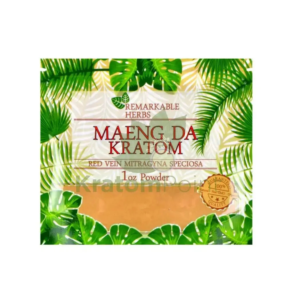 Remarkable Herbs Kratom Powder 1oz  Red Maeng Da - Smoke empire