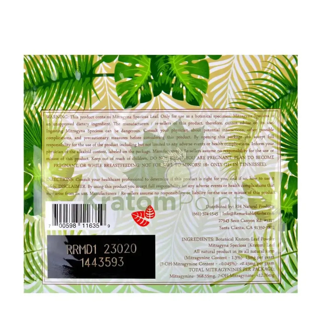Remarkable Herbs Kratom Powder 1oz  Red Maeng Da - Smoke empire