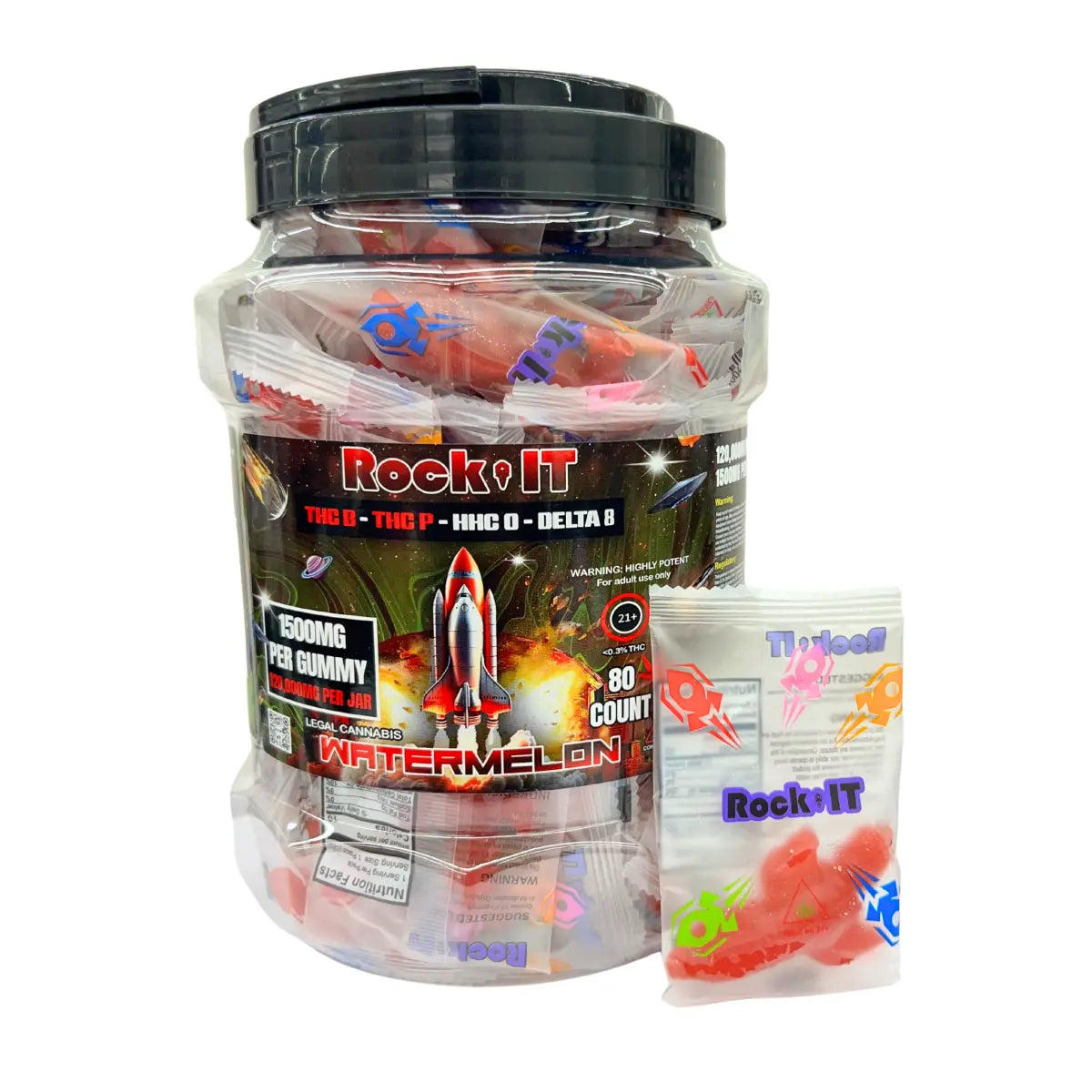 Rock It THC Gummies - 1500mg D8, THC-B, THC-P & HHC-O Infused - Smoke empire