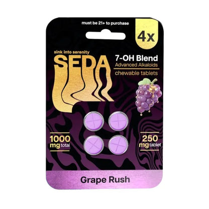SEDA 7-HYDROXYMITRAGYNINE BLEND CHEWABLE TABLETS 4CT 250MG PER TABLET - Smoke empire
