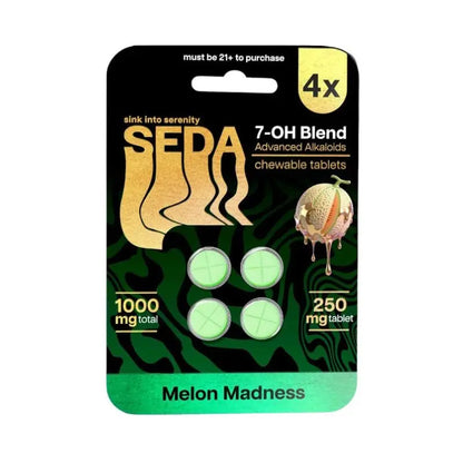 SEDA 7-HYDROXYMITRAGYNINE BLEND CHEWABLE TABLETS 4CT 250MG PER TABLET - Smoke empire