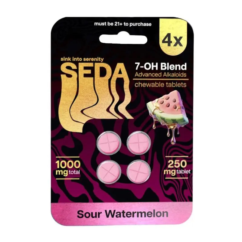 SEDA 7-HYDROXYMITRAGYNINE BLEND CHEWABLE TABLETS 4CT 250MG PER TABLET - Smoke empire