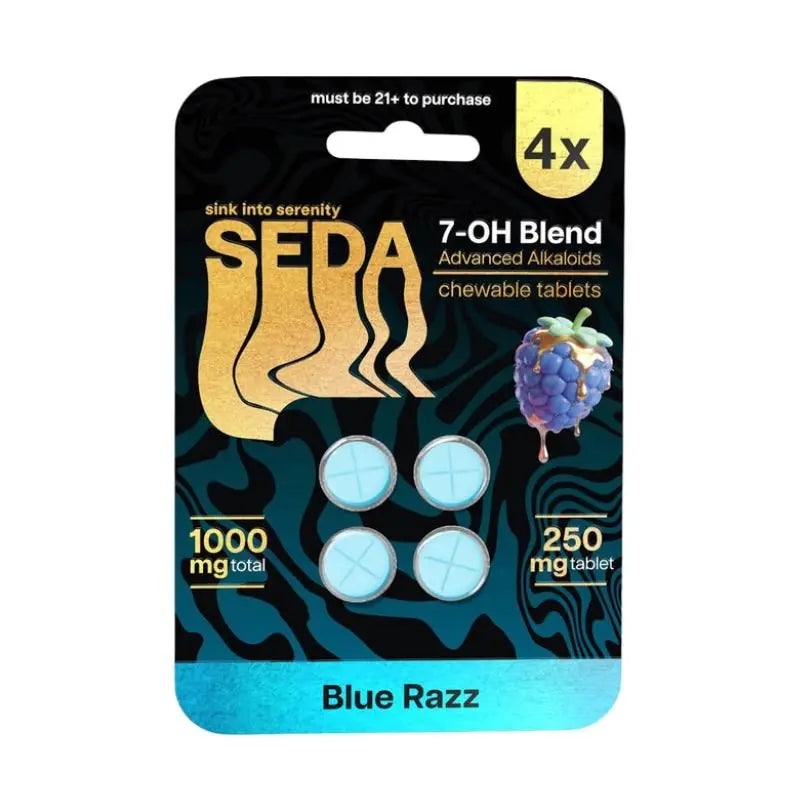 SEDA 7-HYDROXYMITRAGYNINE BLEND CHEWABLE TABLETS 4CT 250MG PER TABLET - Smoke empire