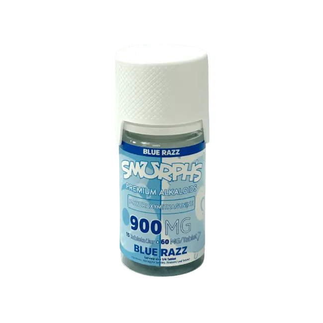 SMURPHS 7-HYDROXYMITRAGYNINE TABLETS 15CT 60MG PER TABLET - Blue Razz - Smoke empire