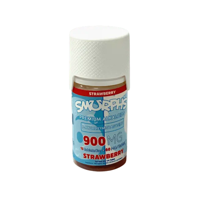 SMURPHS 7-HYDROXYMITRAGYNINE TABLETS 15CT 60MG PER TABLET-  Strawberry - Smoke empire