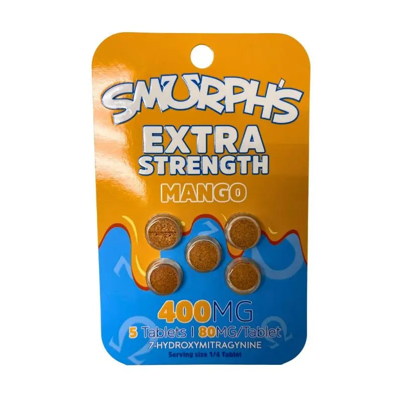 SMURPH'S EXTRA STRENGTH 7-HYDROXYMITRAGYNINE TABLETS 80MG 5CT - MANGO - Smoke empire