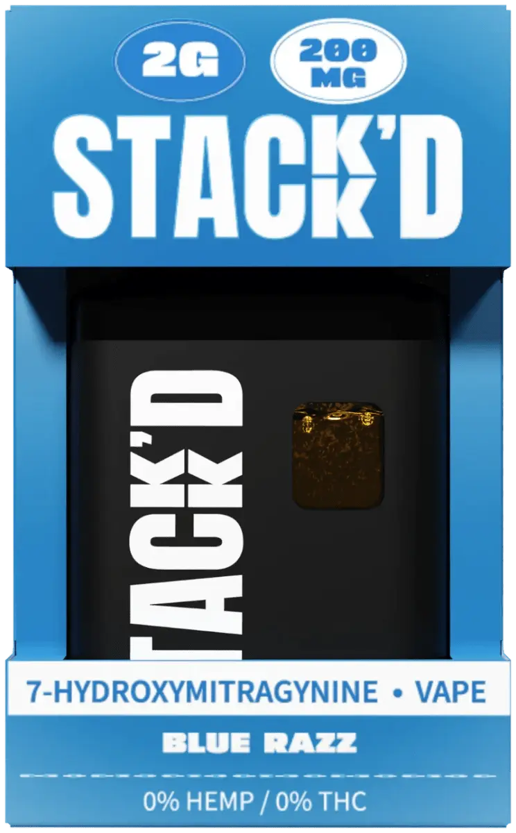 STACK'D 7-HYDROXYMITRAGYNINE BLUE RAZZ VAPE 2G - Smoke empire