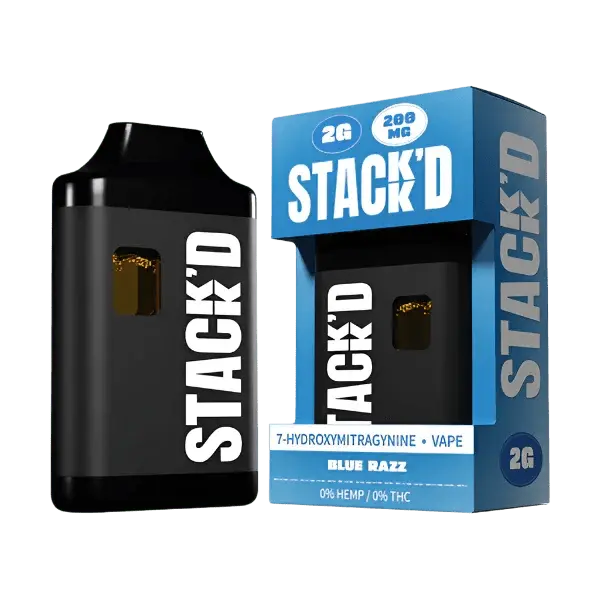 STACK'D 7-HYDROXYMITRAGYNINE BLUE RAZZ VAPE 2G - Smoke empire