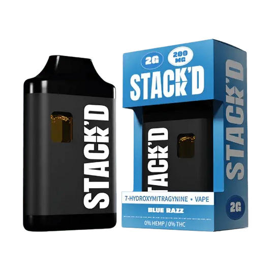 STACK'D 7-HYDROXYMITRAGYNINE BLUE RAZZ VAPE 2G - Smoke empire