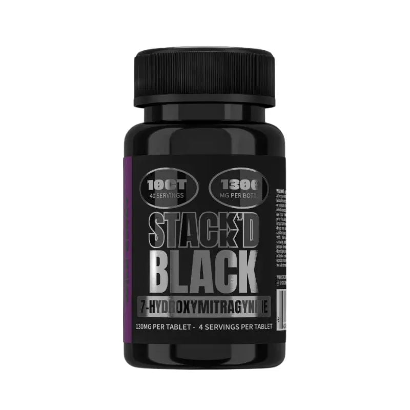 STACK'D BLACK 7-HYDROXYMITRAGYNINE TABLETS 10CT 130MG PER TABLET - Smoke empire