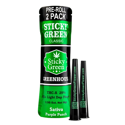 Sticky Green Green House Pre Rolls 2.5g - Smoke empire