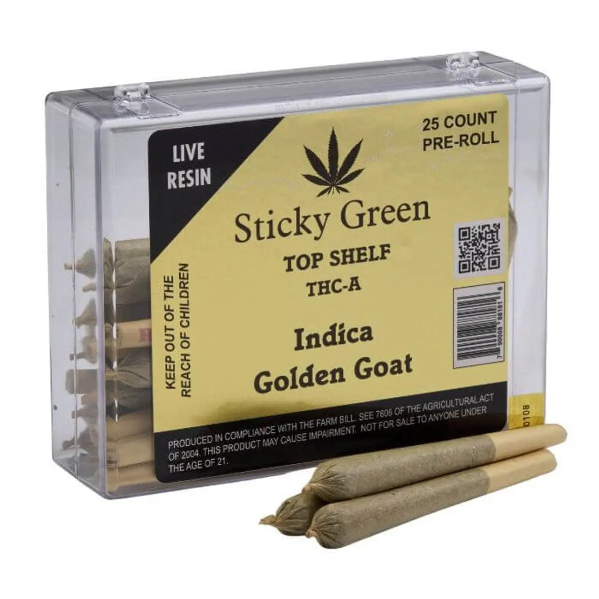 Sticky Green Top Shelf 25 ct Pre Rolls - Smoke empire