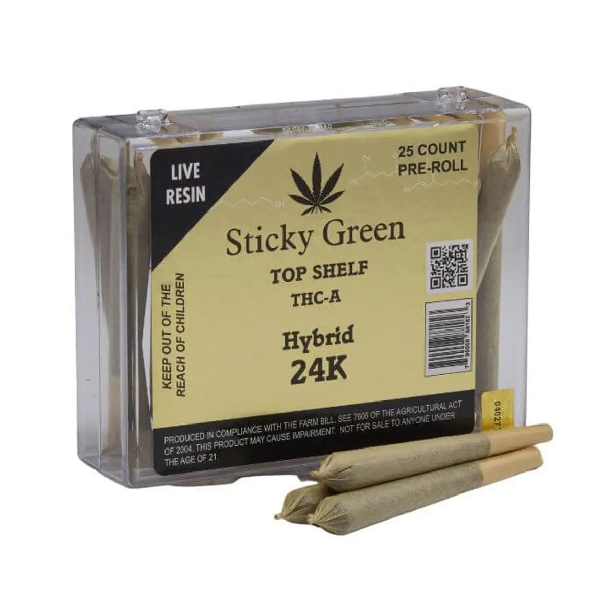 Sticky Green Top Shelf 25 ct Pre Rolls - Smoke empire