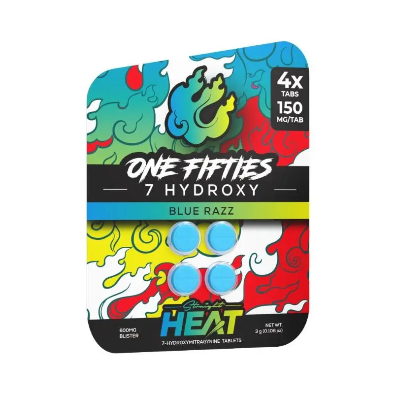 STRAIGHT HEAT ONE FIFTIES 7-HYDROXYMITRAGYNINE TABLETS 4CT 150MG PER TABLET - Smoke empire