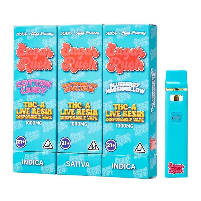 Sugar Rush THC-A Live Resin Vape 1G - Premium Quality Disposable for Intense Experience - Smoke empire