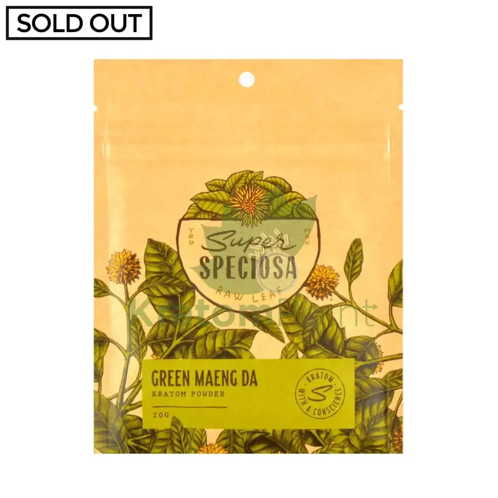 Super Speciosa Green Maeng Da Raw Leaf Kratom Powder 20g - Smoke empire