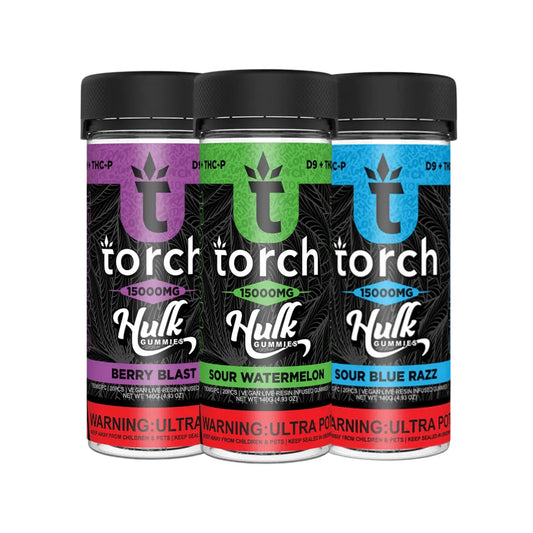 Torch Hulk Gummies 15000mg: D9 + THC-P Gummies - Smoke empire