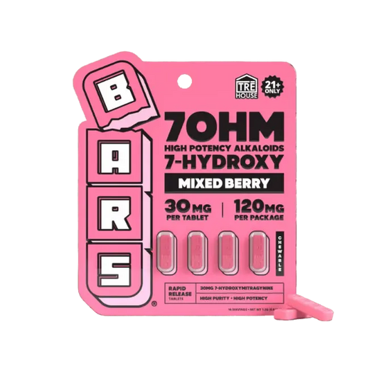 TRE House BARS 7-Hydroxy Mixed Berry 120mg 4ct 30mg Per Tablet - Smoke empire