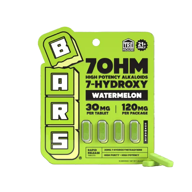 TRE House BARS 7-Hydroxy Watermelon 120mg 4ct 30mg Per Tablet - Smoke empire