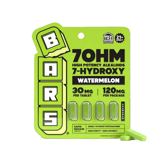 TRE House BARS 7-Hydroxy Watermelon 120mg 4ct 30mg Per Tablet - Smoke empire