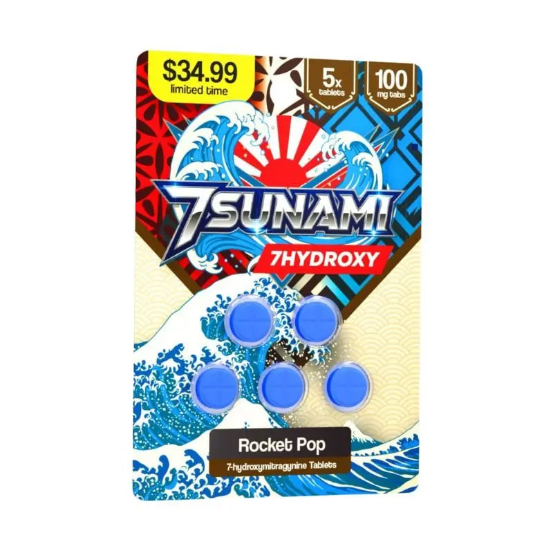 TSUNAMI 7-HYDROXYMITRAGYNINE TABLETS 5CT 100MG PER TABLET - Smoke empire