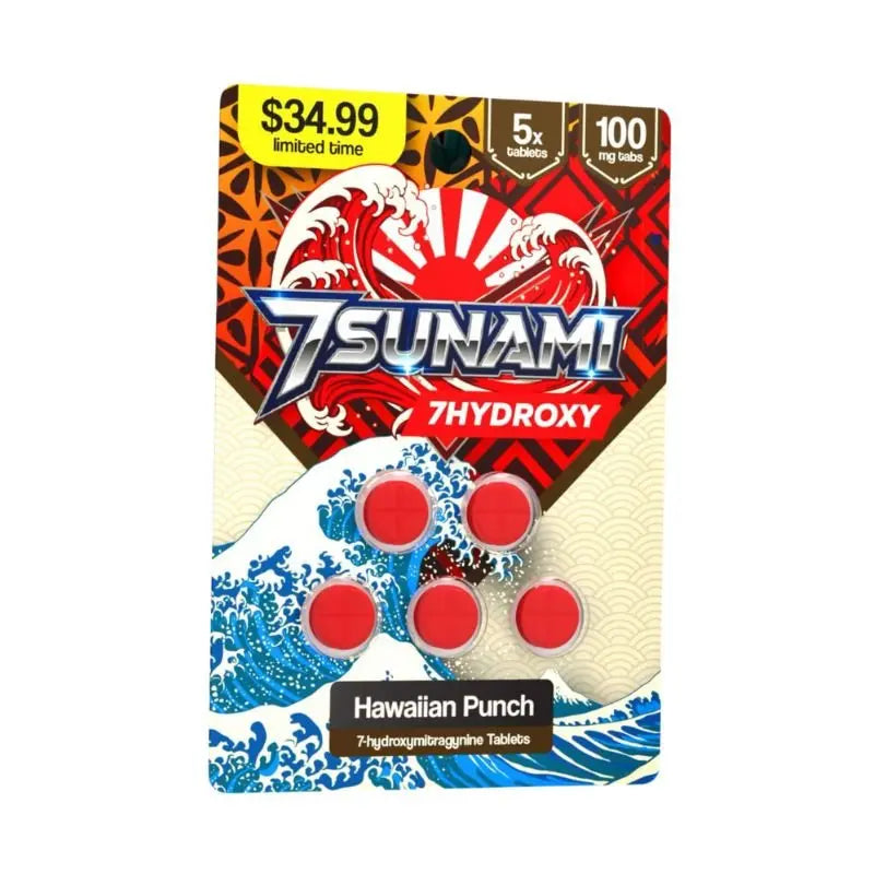 TSUNAMI 7-HYDROXYMITRAGYNINE TABLETS 5CT 100MG PER TABLET - Smoke empire