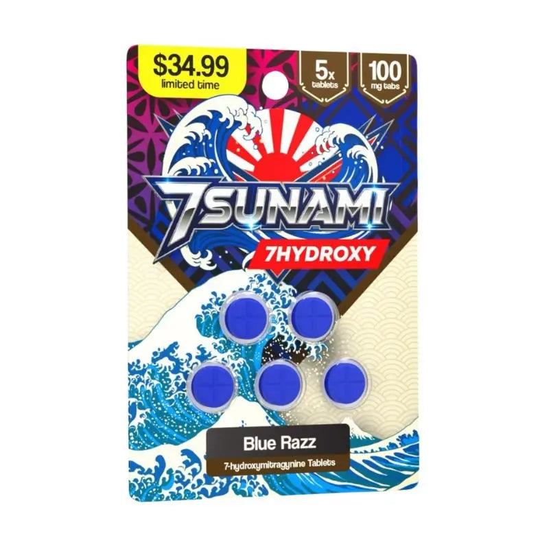 TSUNAMI 7-HYDROXYMITRAGYNINE TABLETS 5CT 100MG PER TABLET - Smoke empire