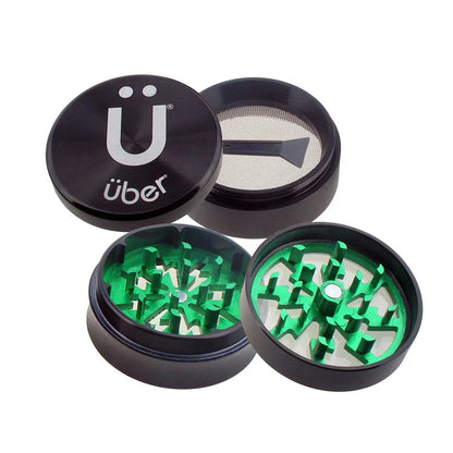 Uber 2.0 Grinder 2' 4pc CNC w/ Screen - Smoke empire