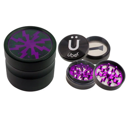 Uber 2.0 Grinder 2' 4pc CNC w/ Screen - Smoke empire
