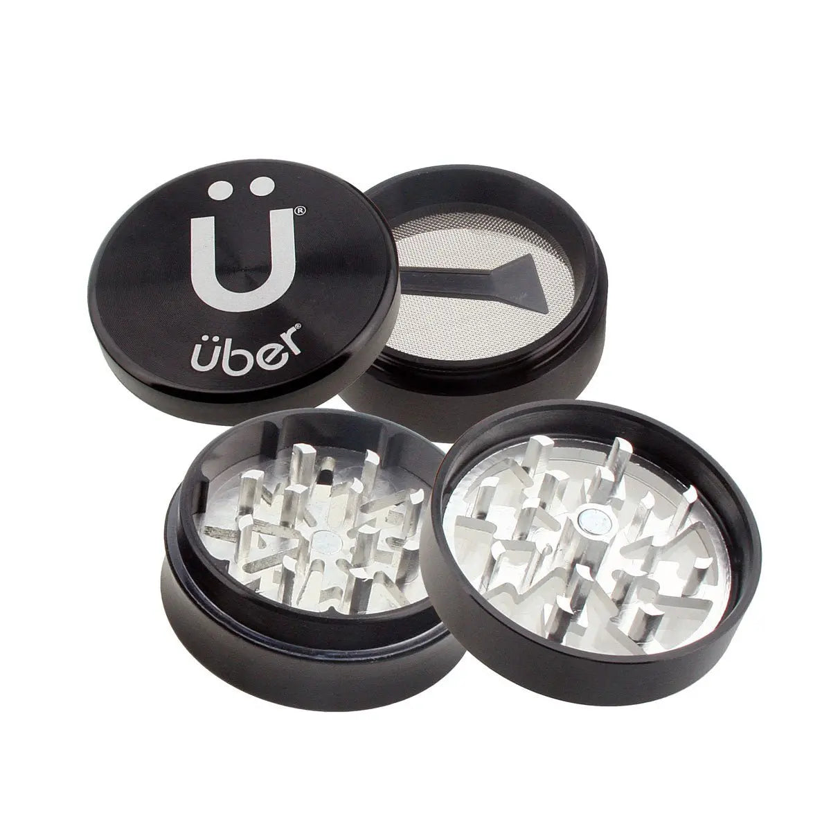Uber 2.0 Grinder 2' 4pc CNC w/ Screen - Smoke empire