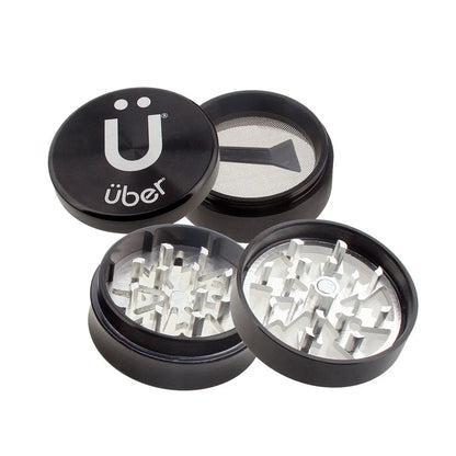 Uber 2.0 Grinder 2' 4pc CNC w/ Screen - Smoke empire