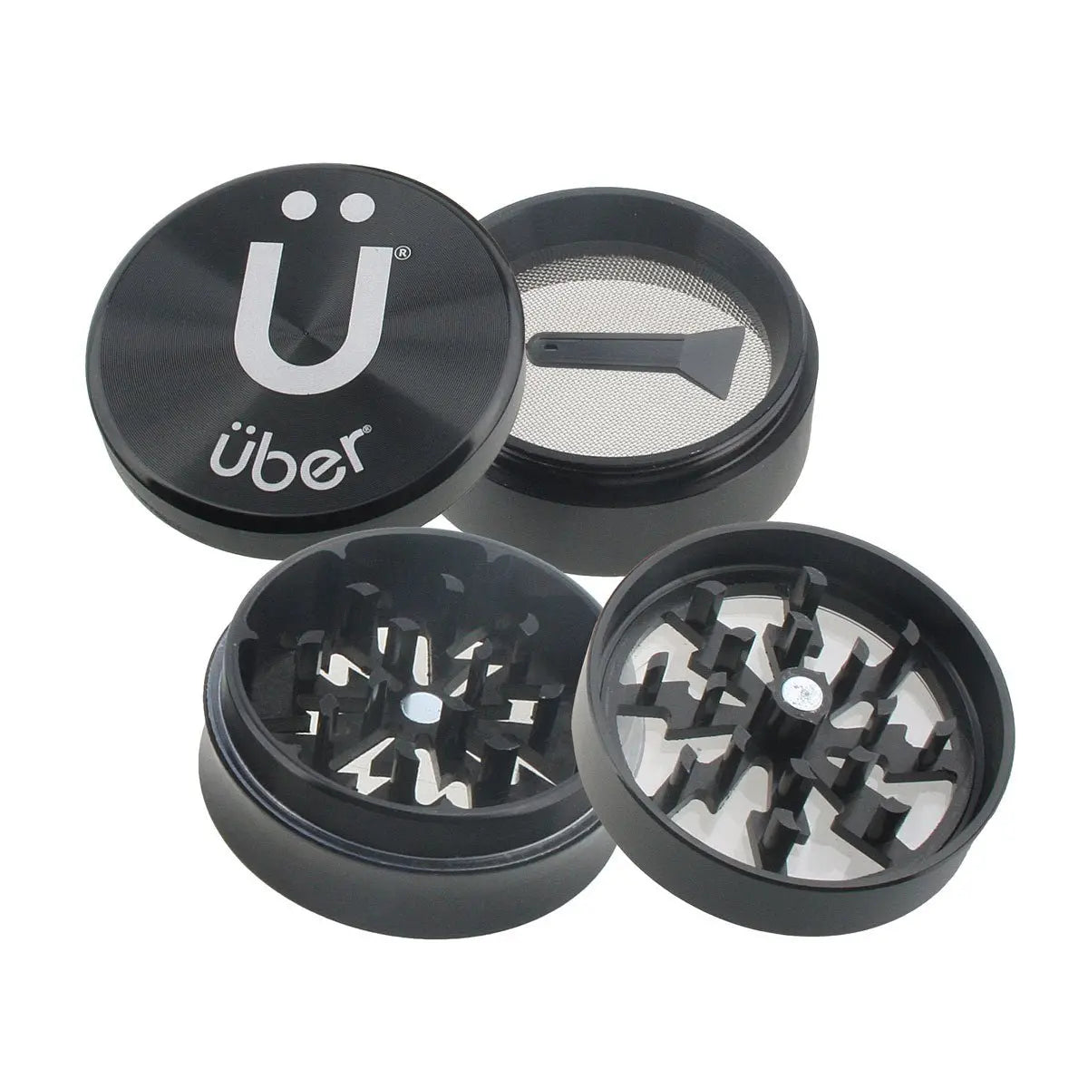 Uber 2.0 Grinder 2' 4pc CNC w/ Screen - Smoke empire