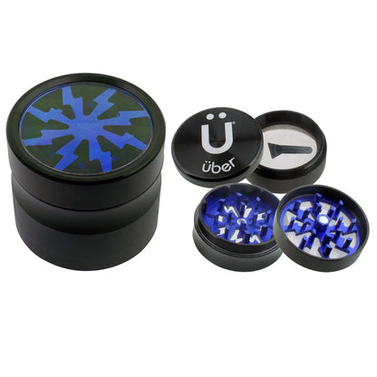 Uber 2.0 Grinder 2' 4pc CNC w/ Screen - Smoke empire