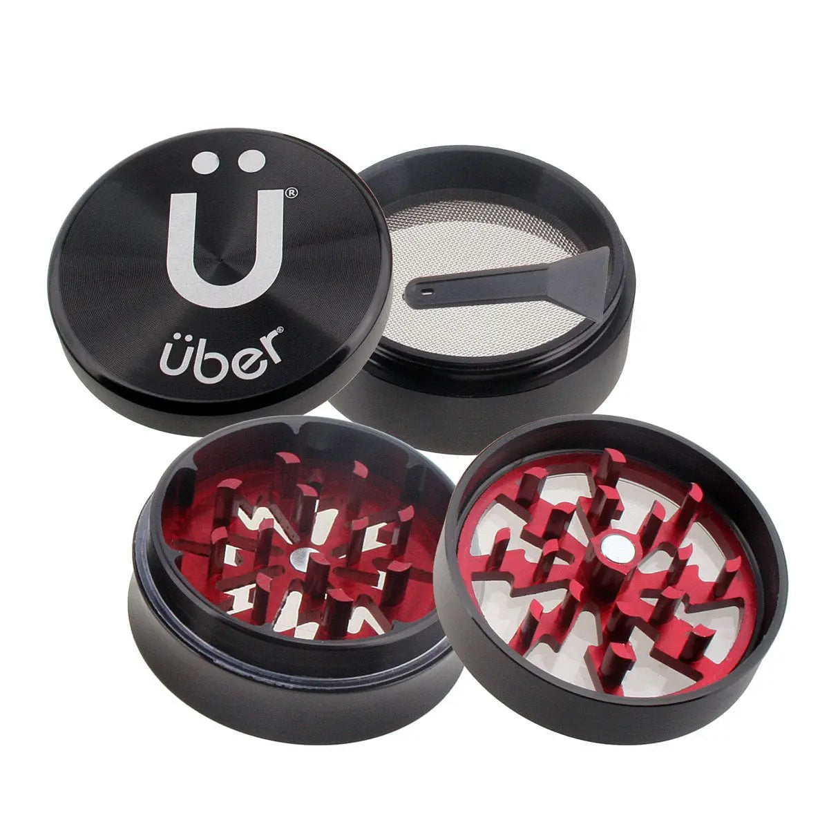 Uber 2.0 Grinder 2' 4pc CNC w/ Screen - Smoke empire