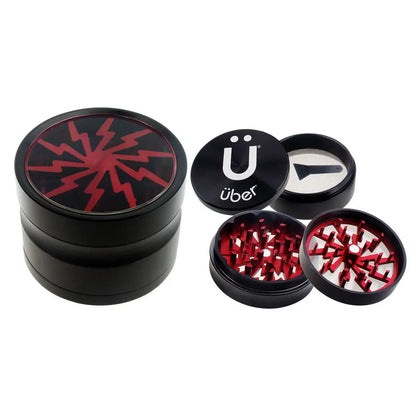 Uber 2.0 Grinder 2.5' 4pc CNC w/ Screen - Smoke empire